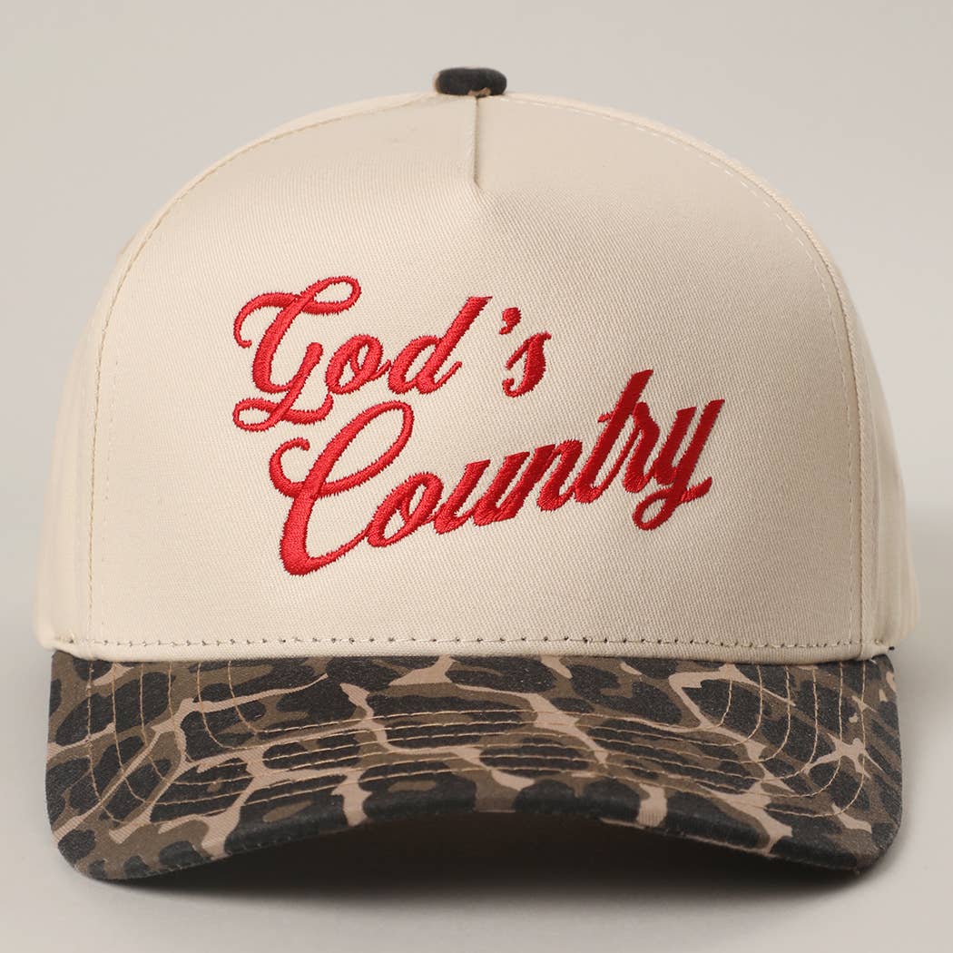 GOD'S COUNTRY Embroidery Two-Tone Trucker Hat