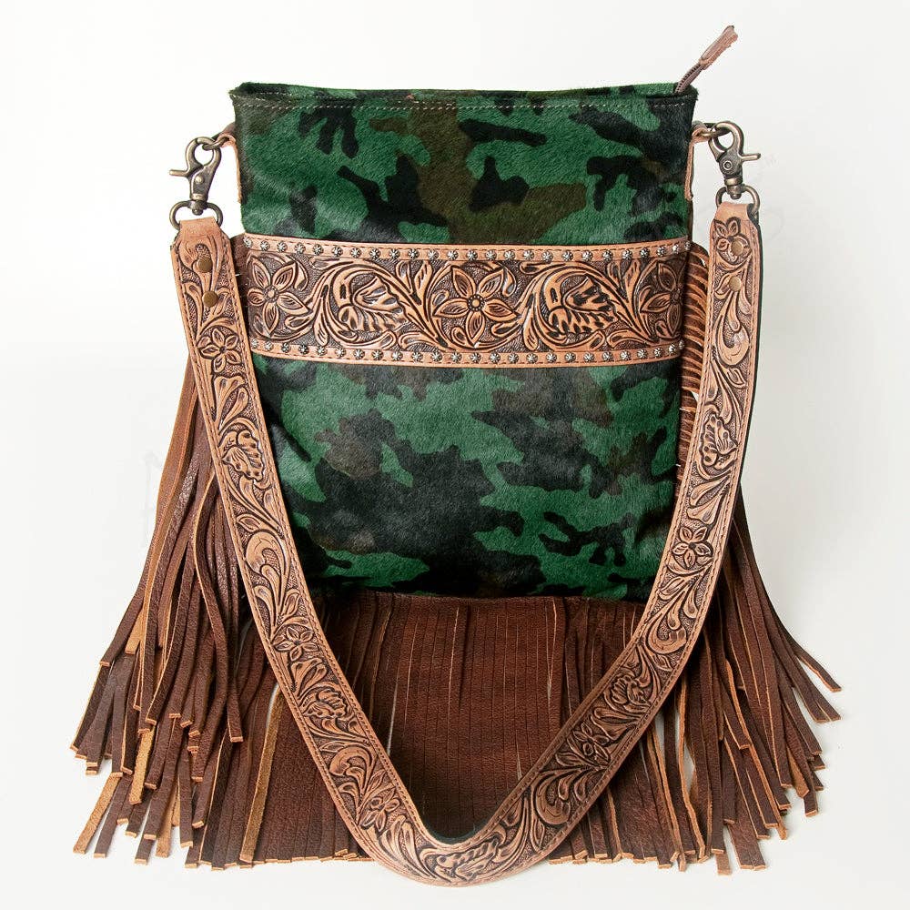 ADBGS192 Large Crossbody Genuine Western Leather Women Bag Pearl