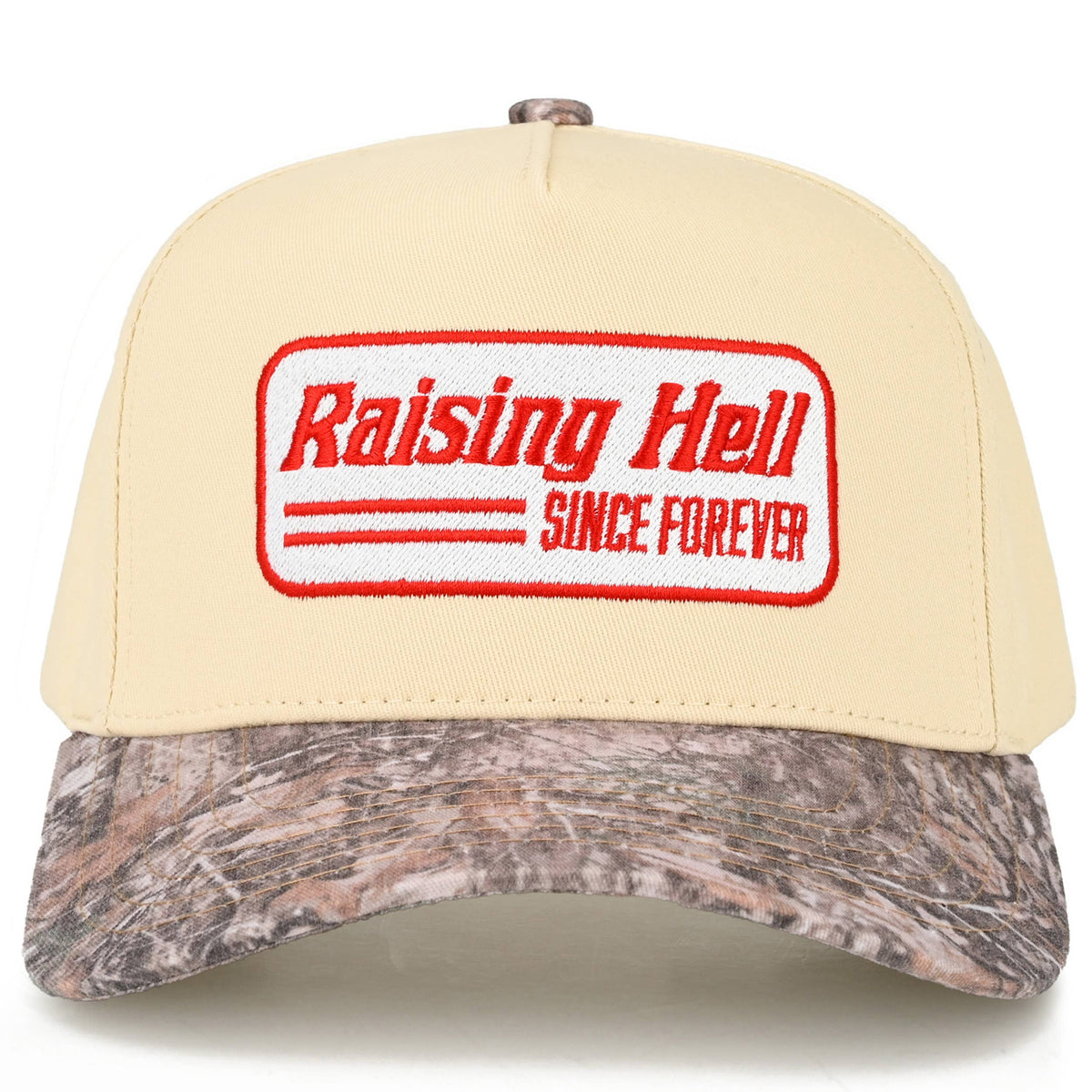 C.C RAISING HELL Letter on Two Tone Trucker Hat