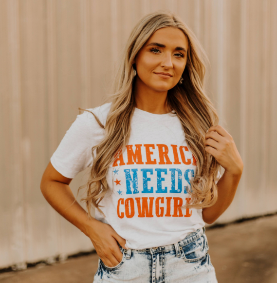 America Needs Cowgirls Graphic Tee