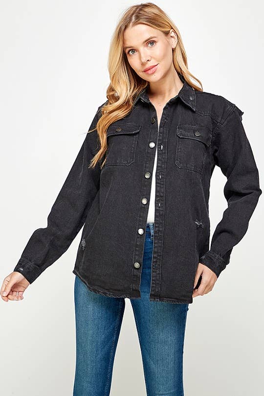 Long Sleeve Ladies Denim Shirts