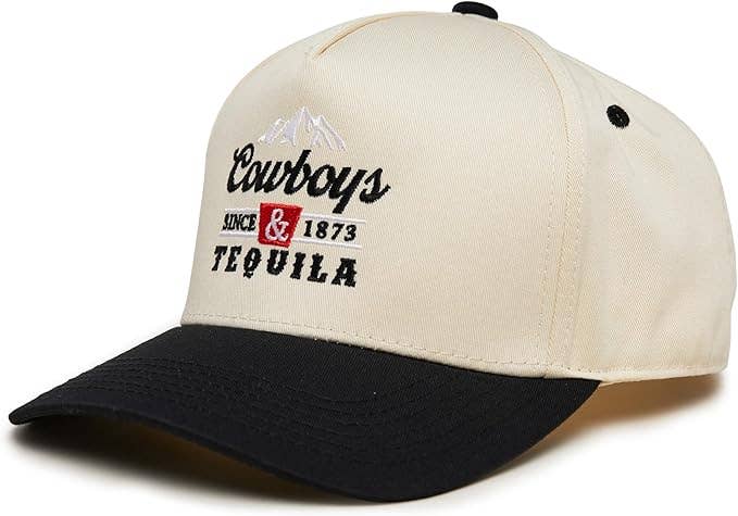 2-Tone Embroidered Cap - Cowboys and Tequila - Black/Beige