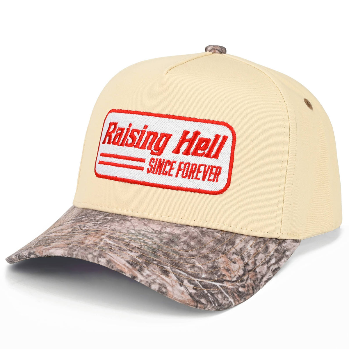 C.C RAISING HELL Letter on Two Tone Trucker Hat