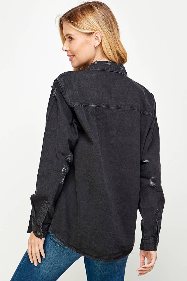 Long Sleeve Ladies Denim Shirts
