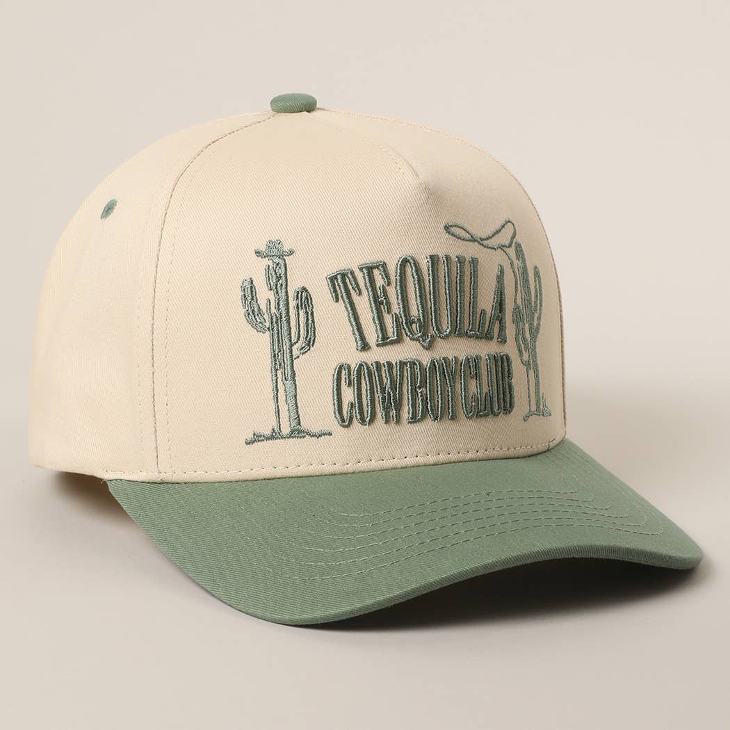TEQUILA COWBOY CLUB 3D Letter Embroidery Two-Tone Trucker