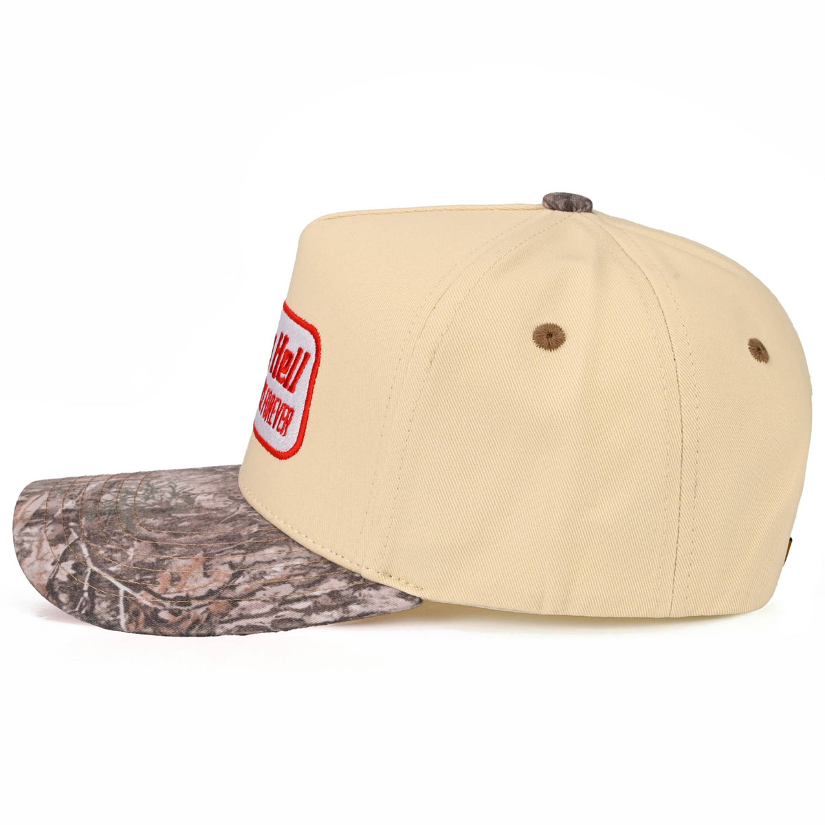 C.C RAISING HELL Letter on Two Tone Trucker Hat