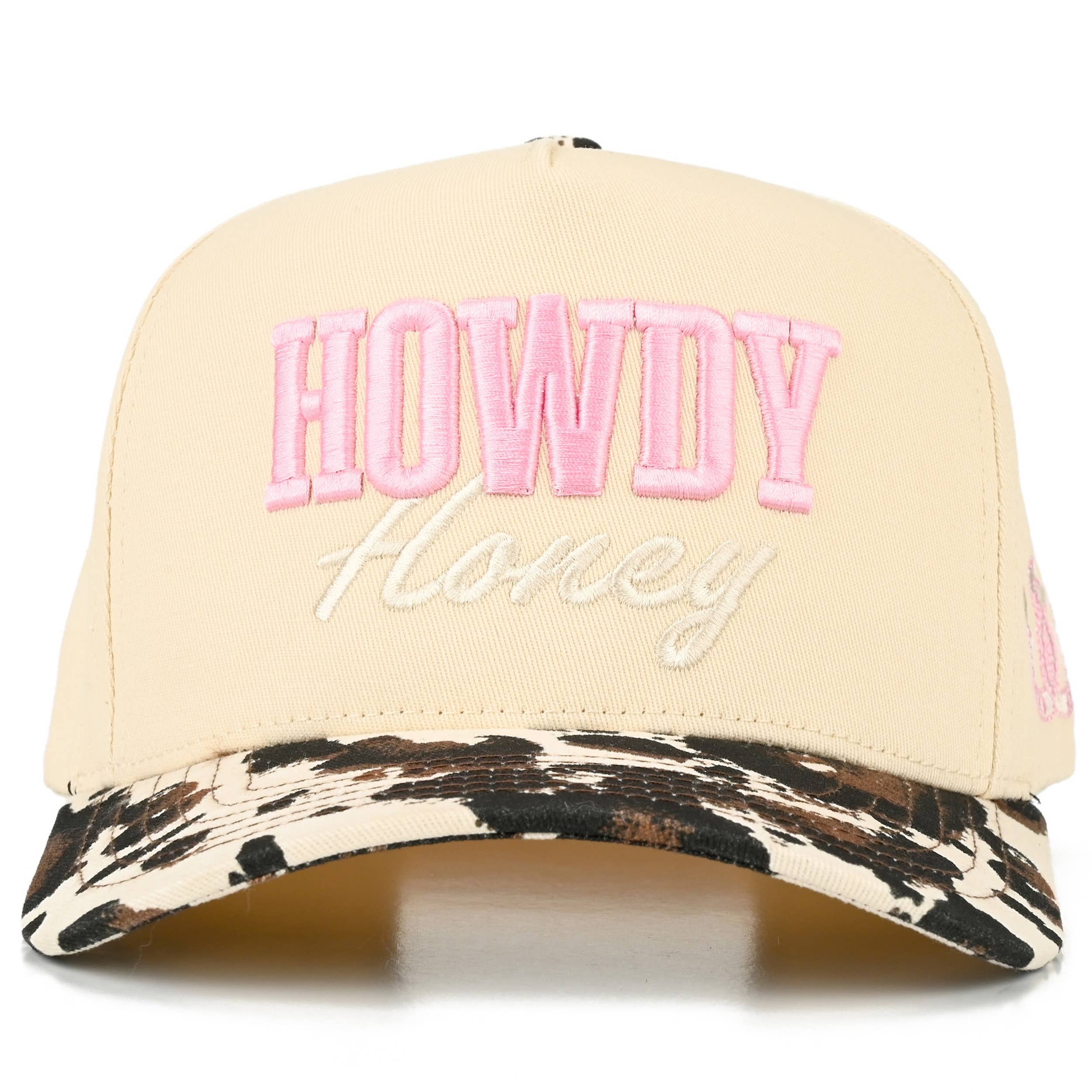 C.C HOWDY HONEY Letter Embroidered on Two Tone Trucker Hat