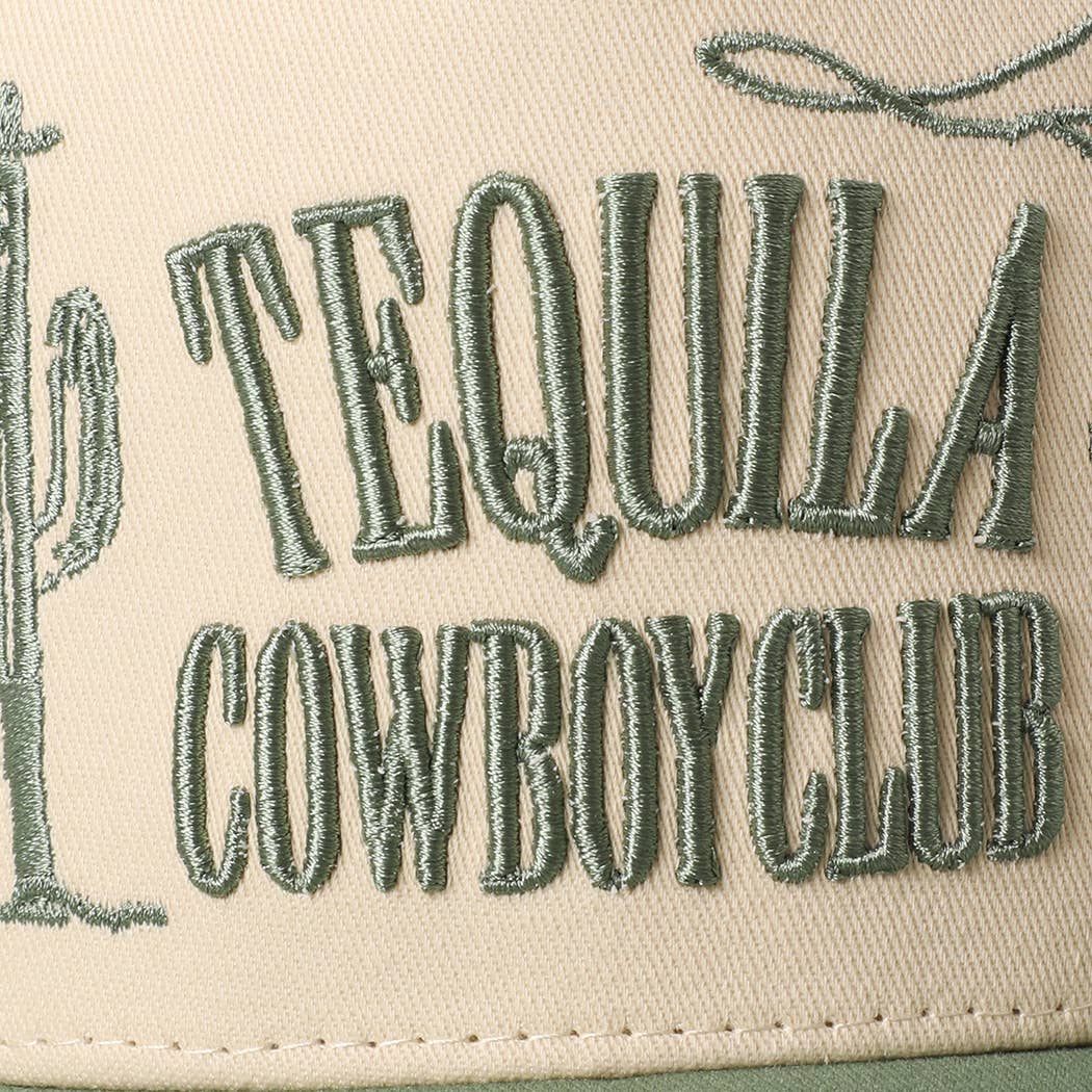 TEQUILA COWBOY CLUB 3D Letter Embroidery Two-Tone Trucker