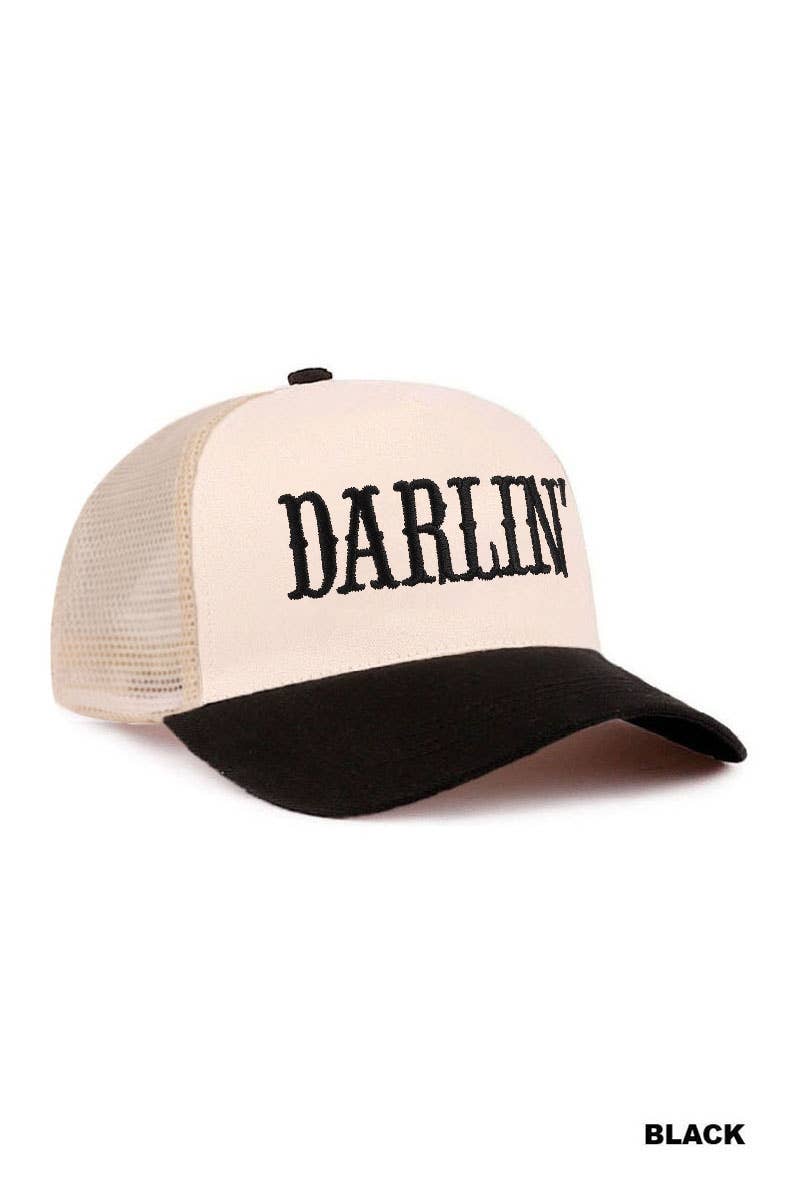 0420 Darlin Two Tone Mesh Snapback Hat SI-29743