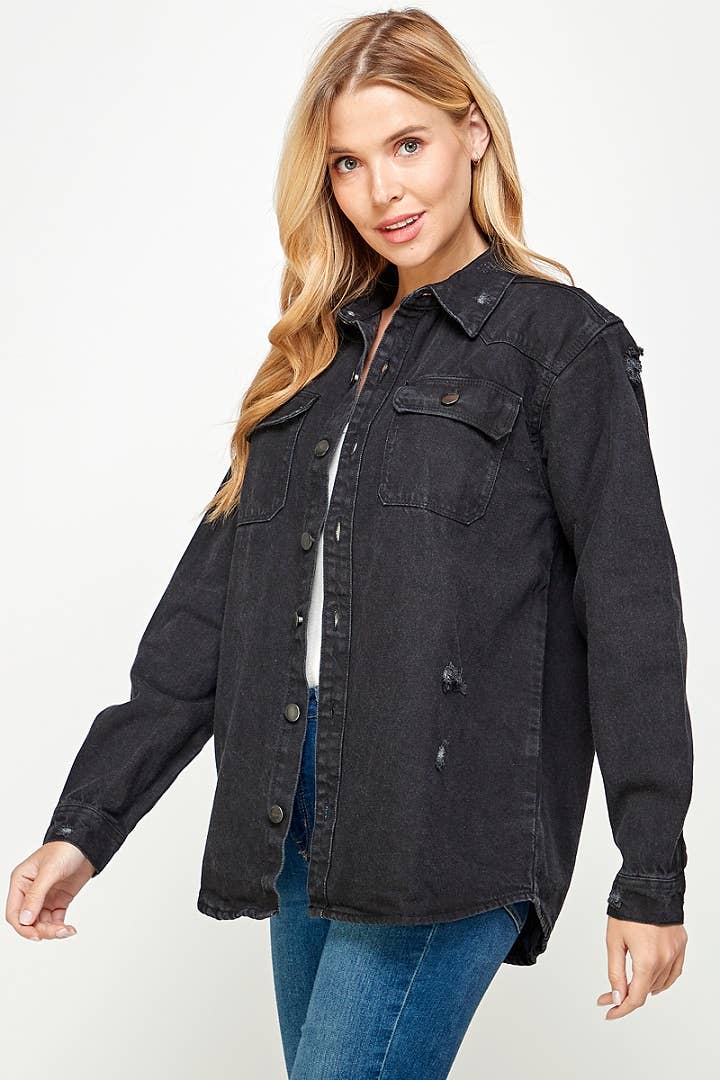 Long Sleeve Ladies Denim Shirts