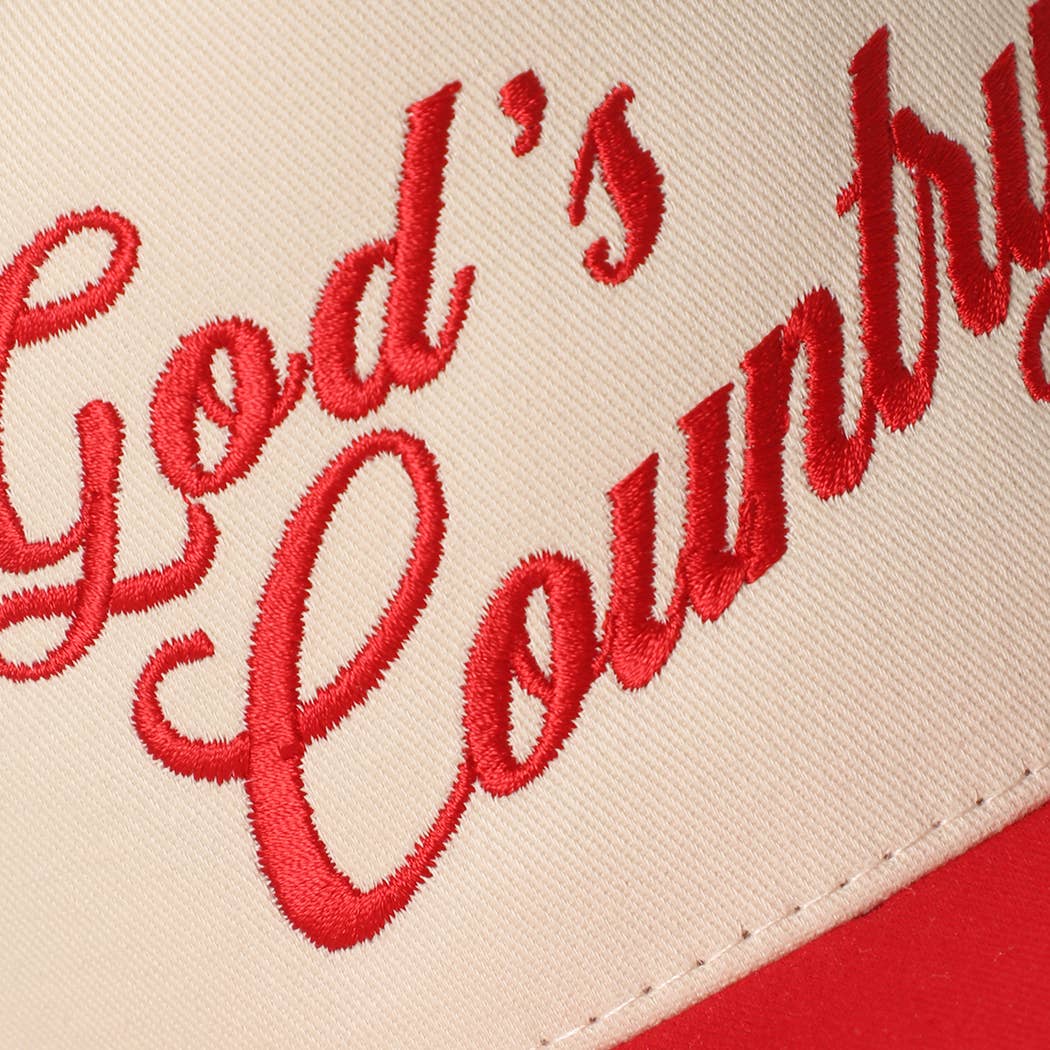 GOD'S COUNTRY Embroidery Two-Tone Trucker Hat