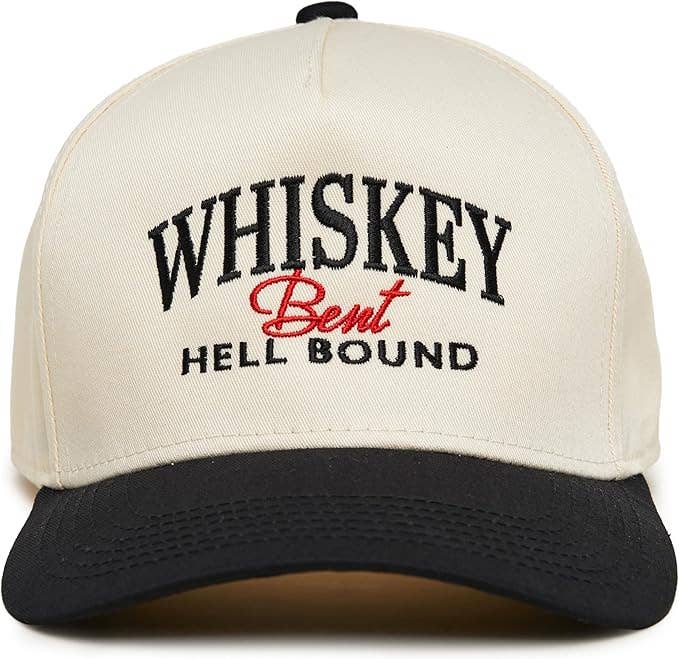 Two Tone Cap -  Whiskey Bent Hell Bound - Black/Beige