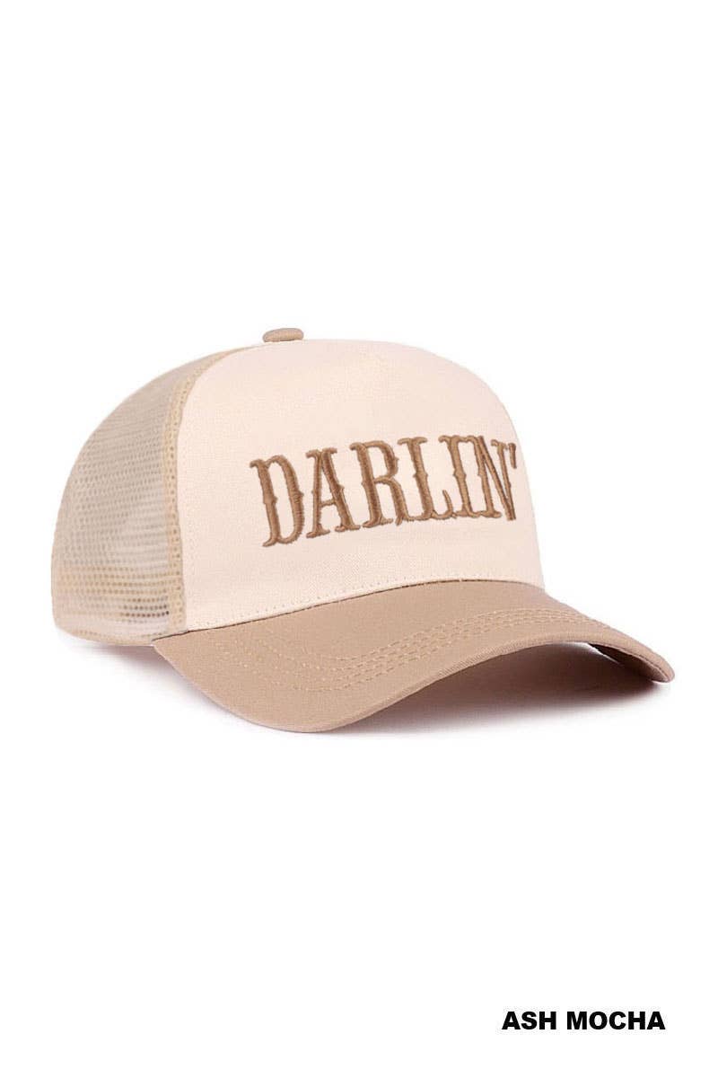 0420 Darlin Two Tone Mesh Snapback Hat SI-29743