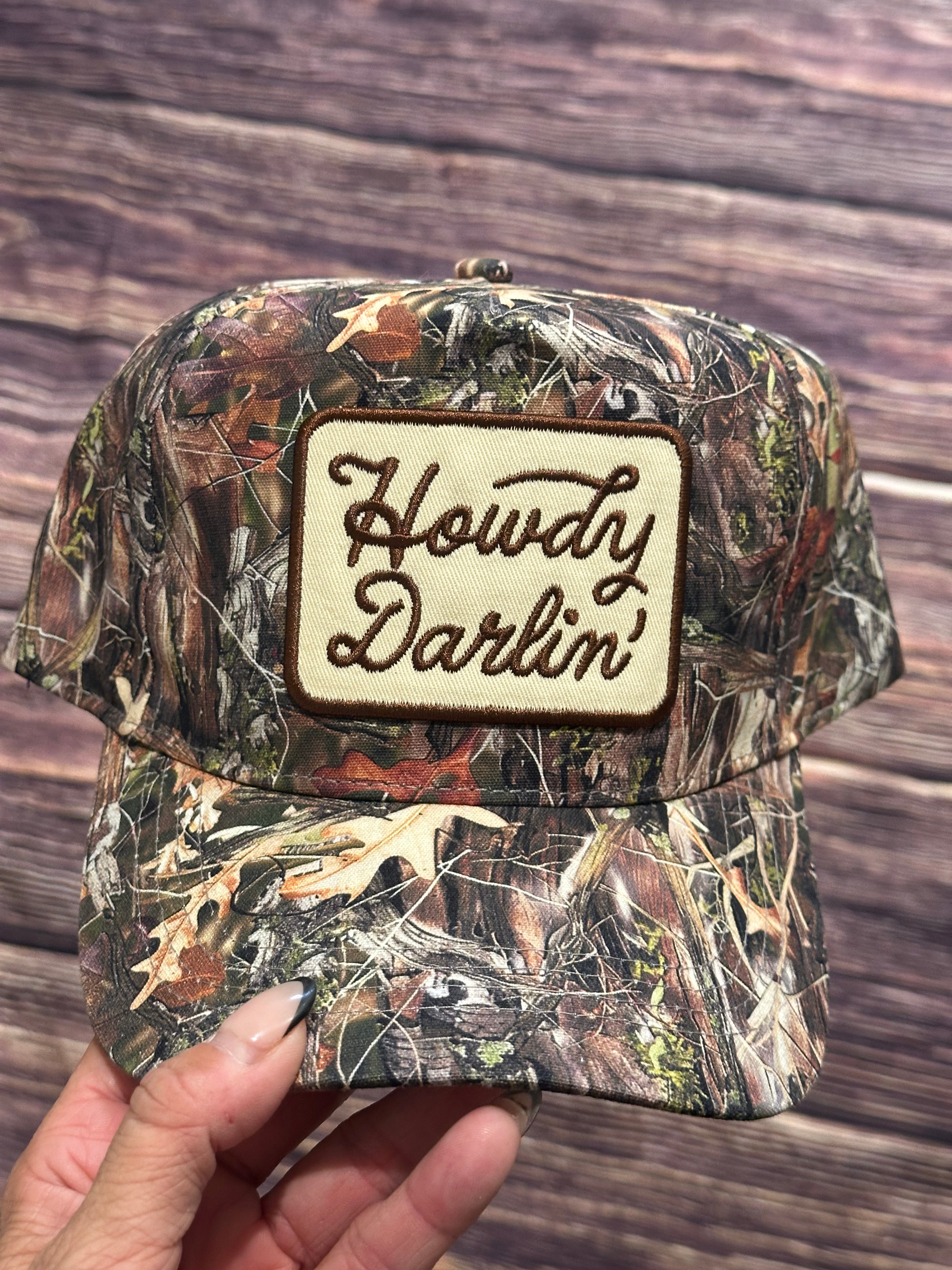 Howdy Darlin' Embroidery Patch Camo Trucker Hat