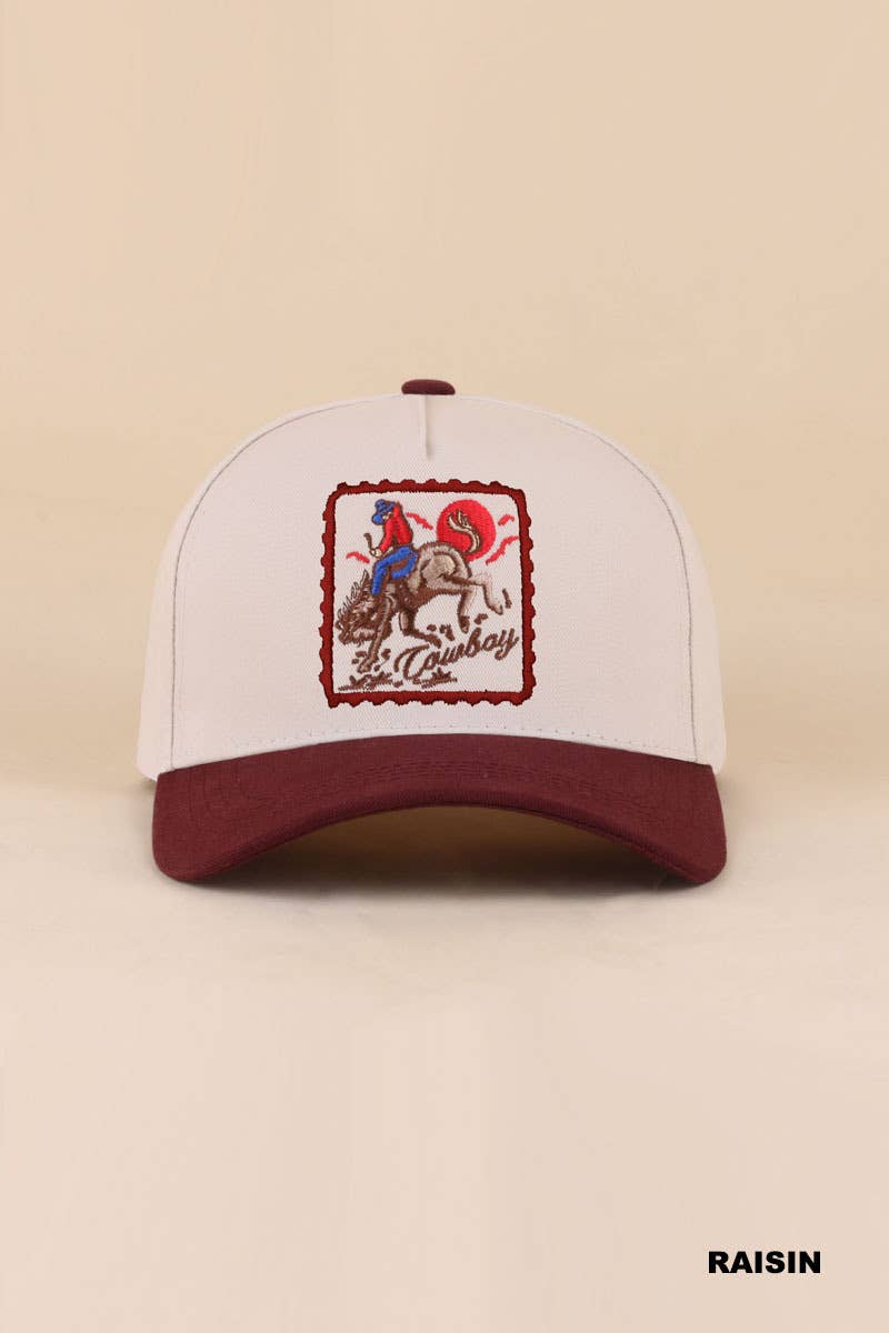 Cowboy Horse Two Tone Cotton Hat Zenana Consgt.