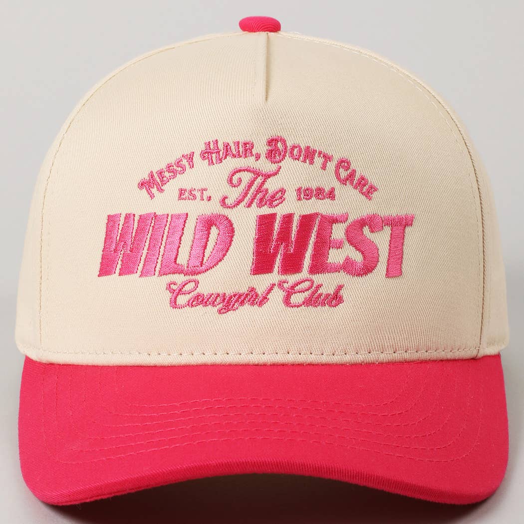 Messy Hair Wild West Cowgirl Club Embroidery Hat