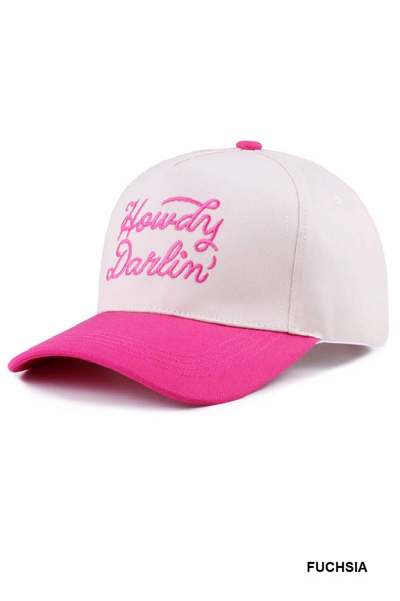 `Howdy Darlin Two Tone Canvas Cotton Cap Zenana Consgt.