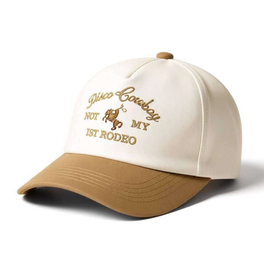 Disco Cowboy Embroidered Five Panel Canvas Baseball Cap