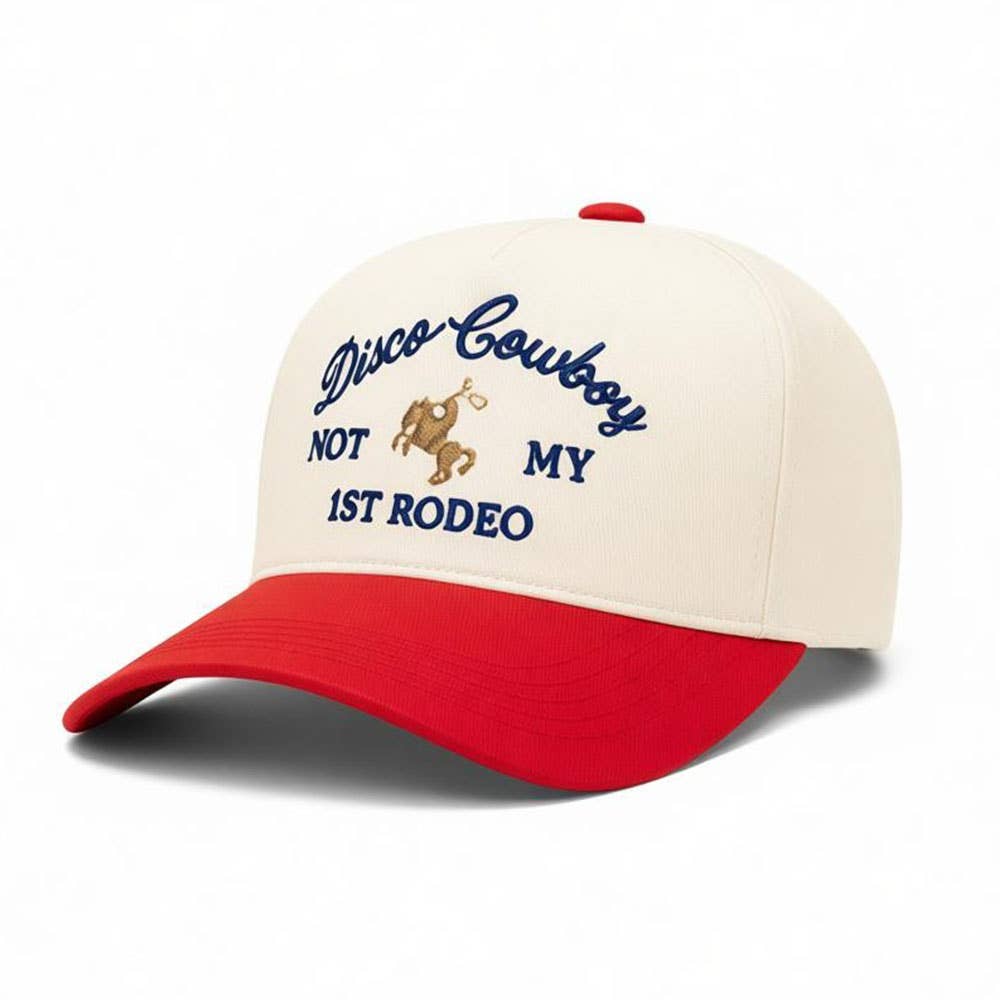 Disco Cowboy Embroidered Five Panel Canvas Baseball Cap