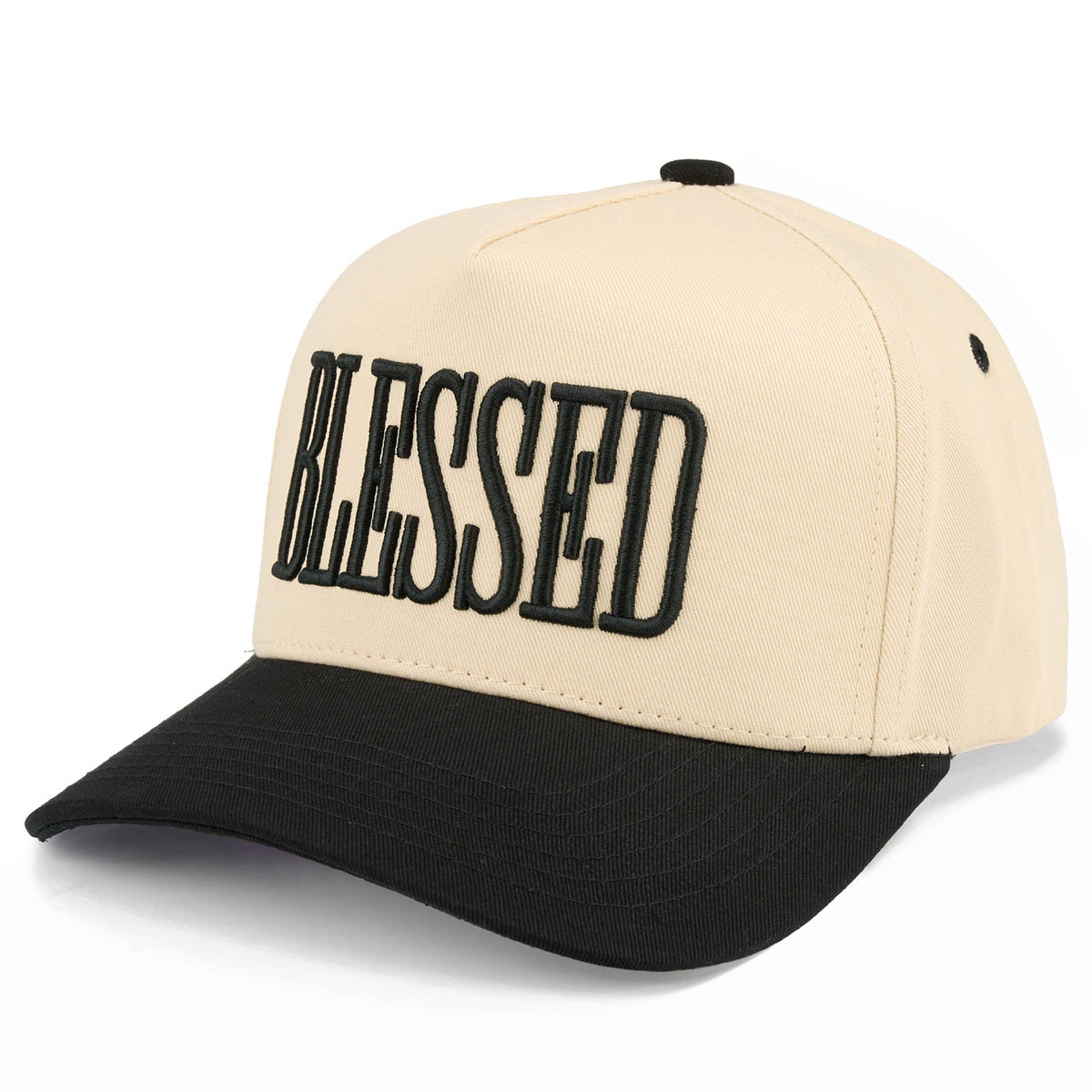 C.C BLESSED Letter Embroidered Two Tone Trucker Cap