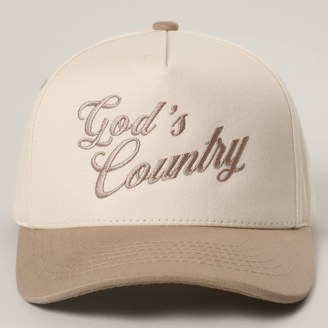 GOD'S COUNTRY Embroidery Two-Tone Trucker Hat