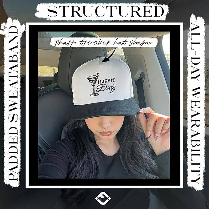 Two Tone Cap - I Like it Dirty - Black/White