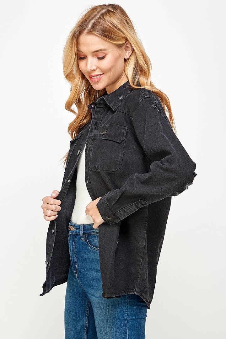 Long Sleeve Ladies Denim Shirts