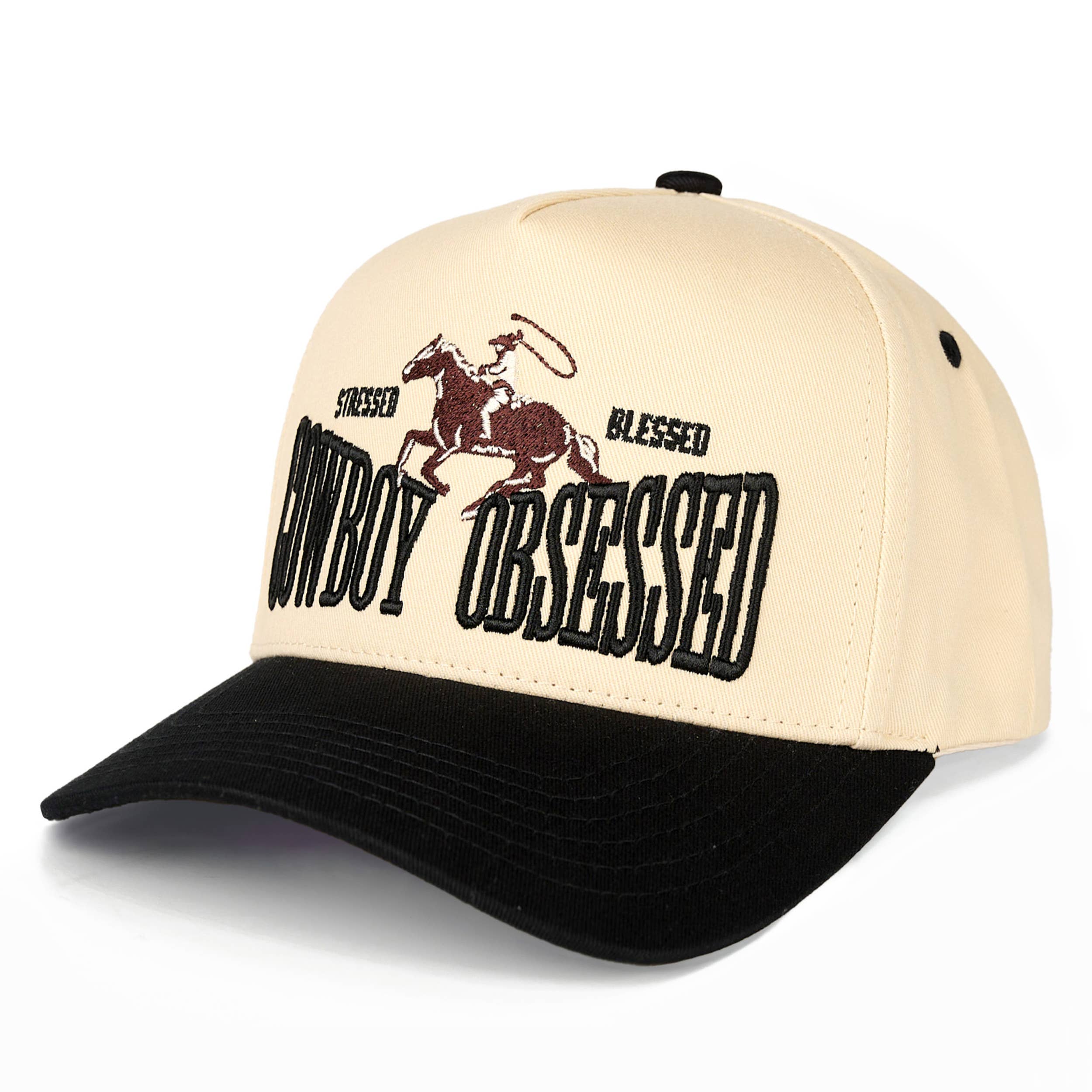 C.C COWBOY OBSESSED Embroidered Cotton Trucker Cap