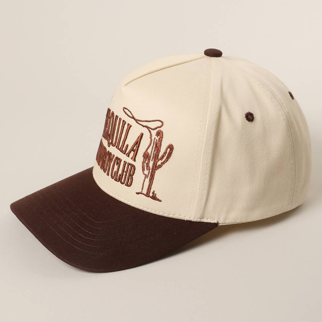 TEQUILA COWBOY CLUB 3D Letter Embroidery Two-Tone Trucker