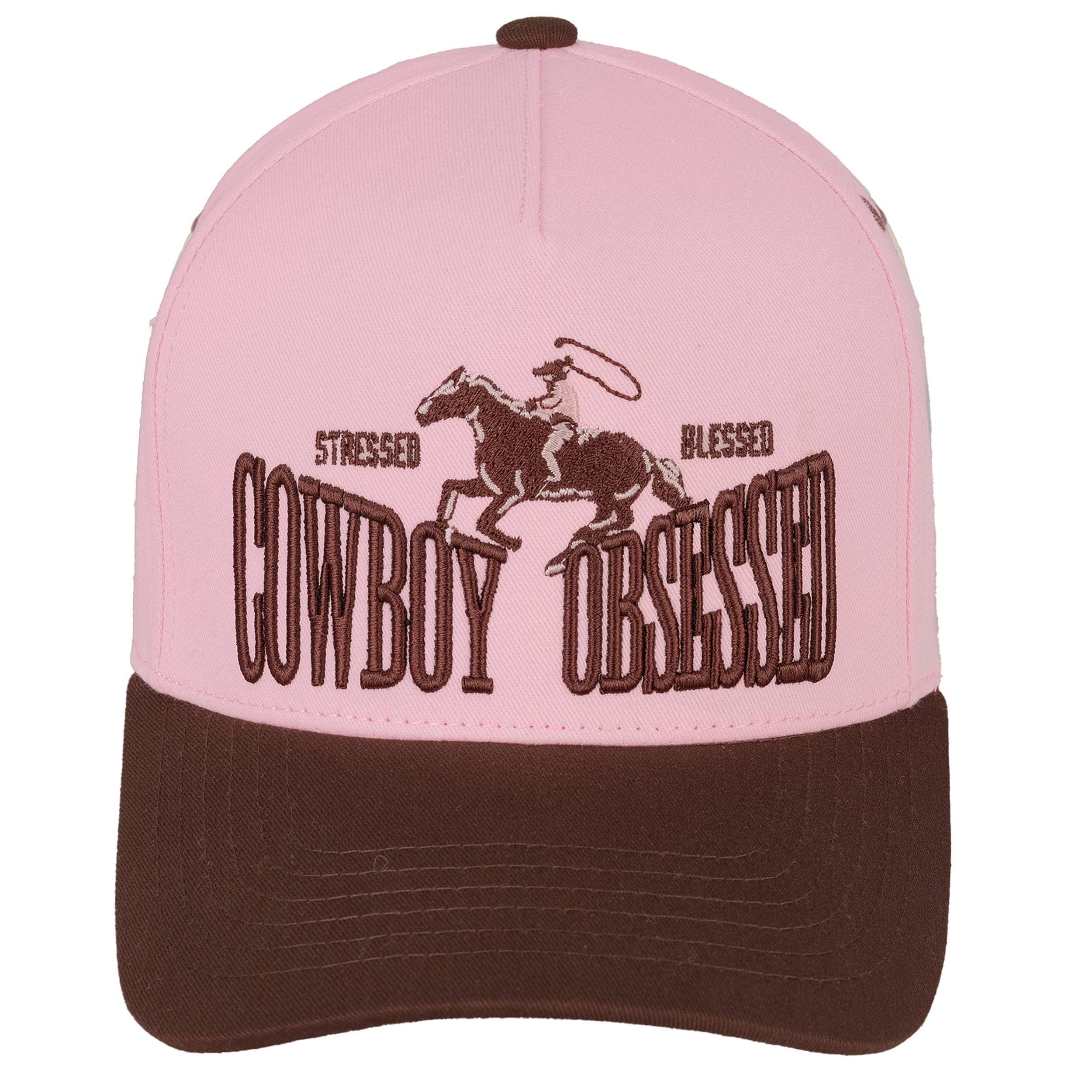 C.C COWBOY OBSESSED Embroidered Cotton Trucker Cap