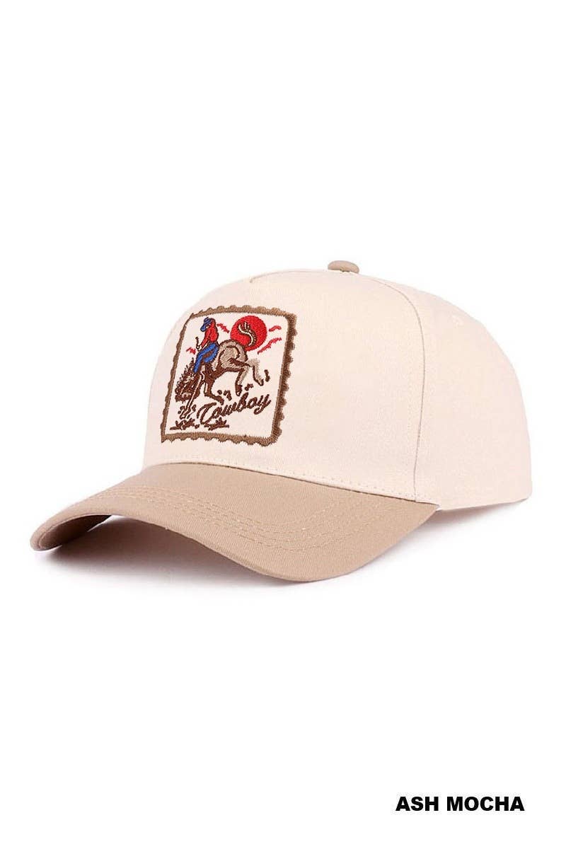 Cowboy Horse Two Tone Cotton Hat Zenana Consgt.