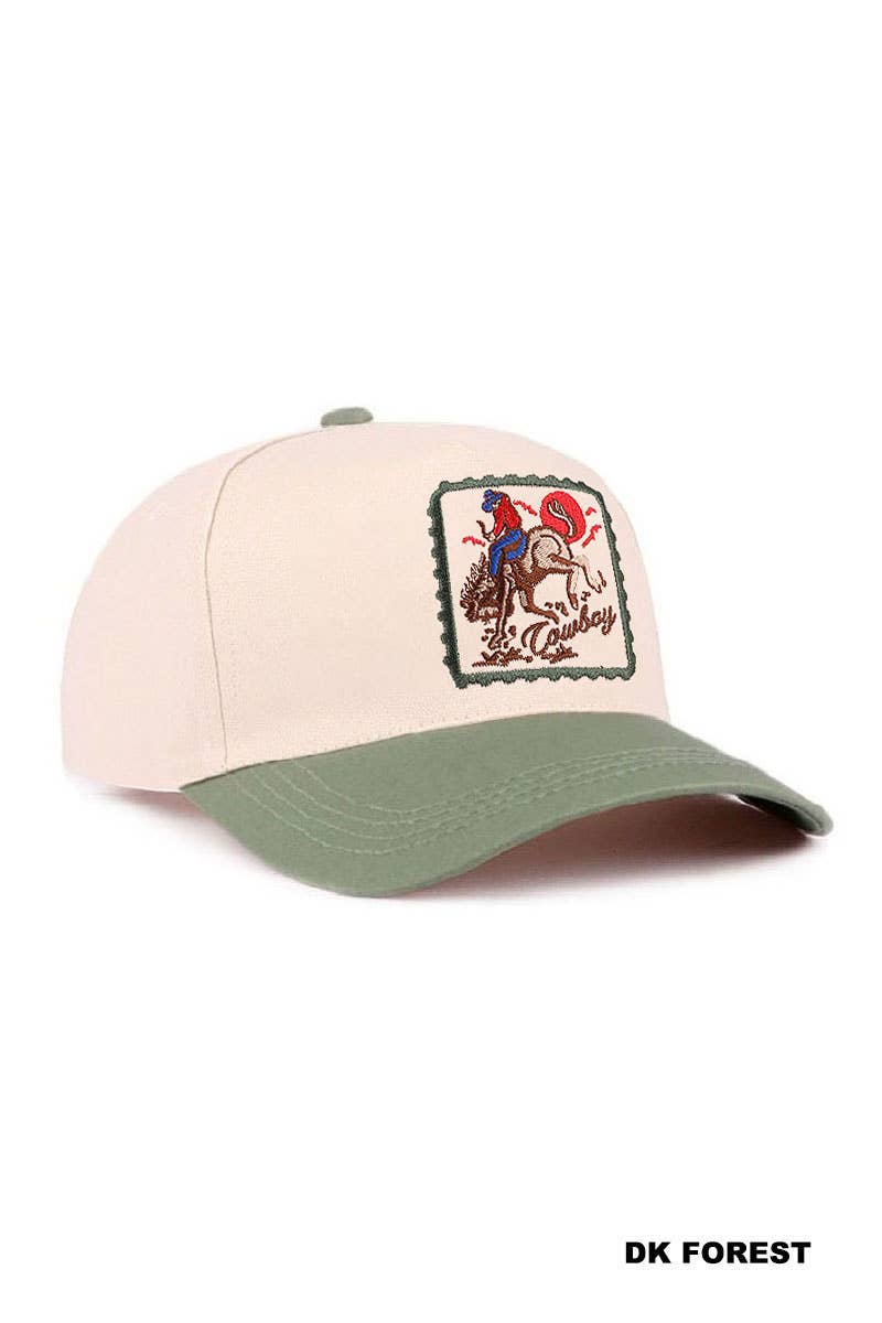 Cowboy Horse Two Tone Cotton Hat Zenana Consgt.
