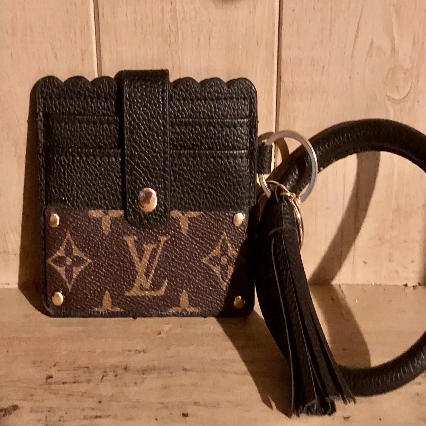 Handbag - Upcycled LV Card Holder Wristlet Bangle